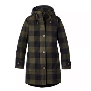 🚫 Sold🚫 Women's West End Pattern Wool Coat Deep Olive Buffalo Plaid